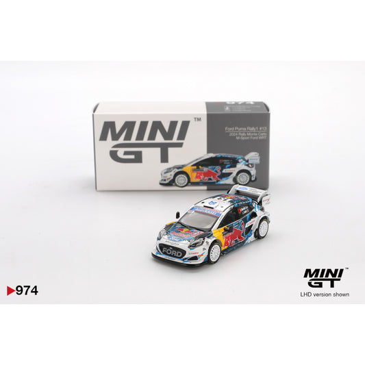 Mini GT - Ford Puma Rally1 #13 M-Sport Ford WRT 2024 Rally Monte Carlo - MGT00974 (LHD)