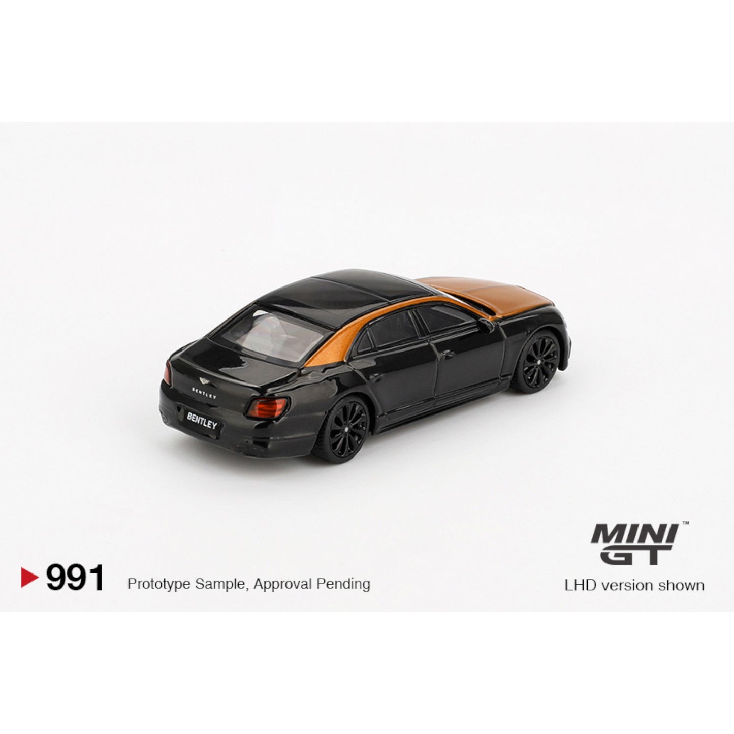 Mini GT - Pre-Order - Bentley Flying Spur Orange Flame / Onyx - MGT00991 (LHD)