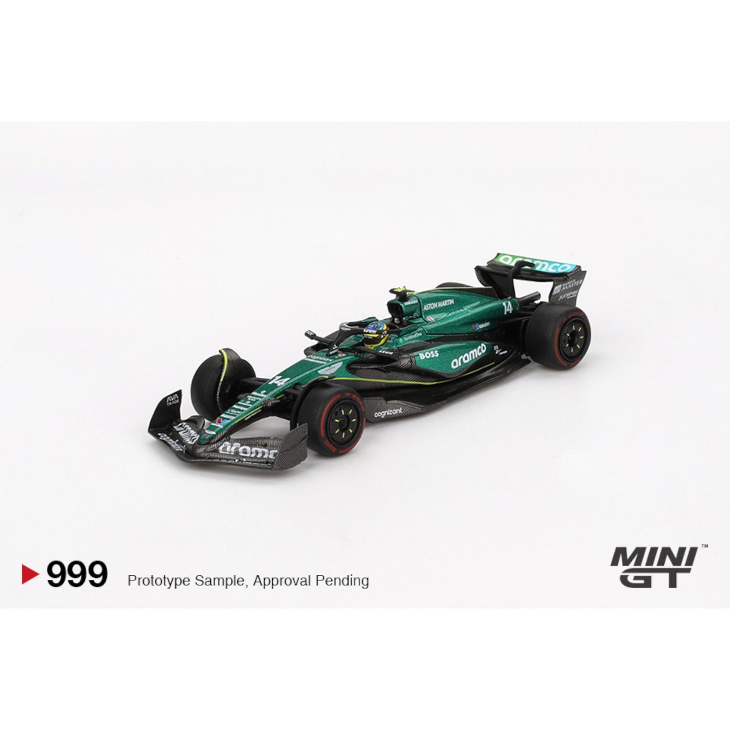 Mini GT - Aston Martin AMR24 #14 Fernando Alonso 2024 F1 2024 Bahrain GP - MGT00999