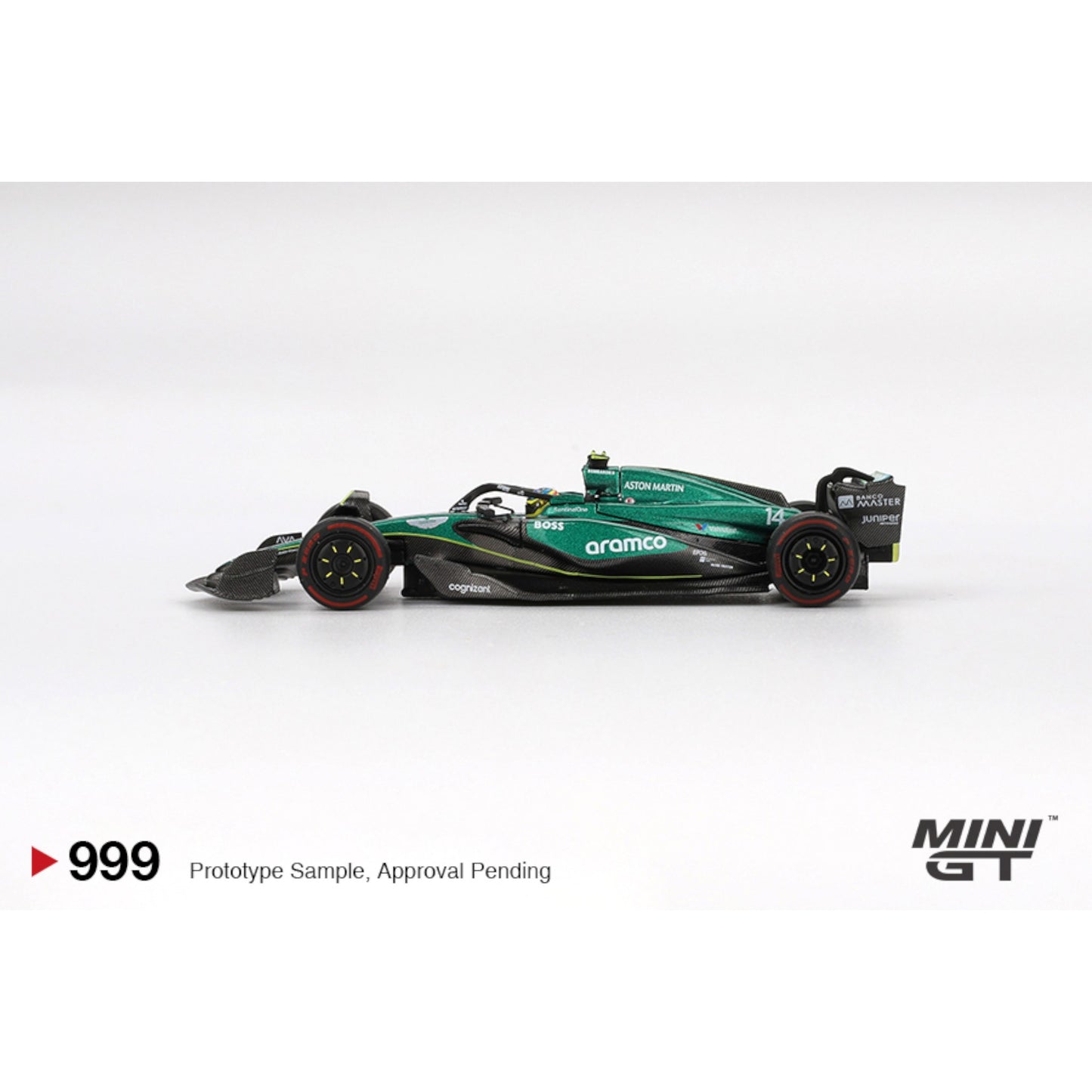 Mini GT - Aston Martin AMR24 #14 Fernando Alonso 2024 F1 2024 Bahrain GP - MGT00999