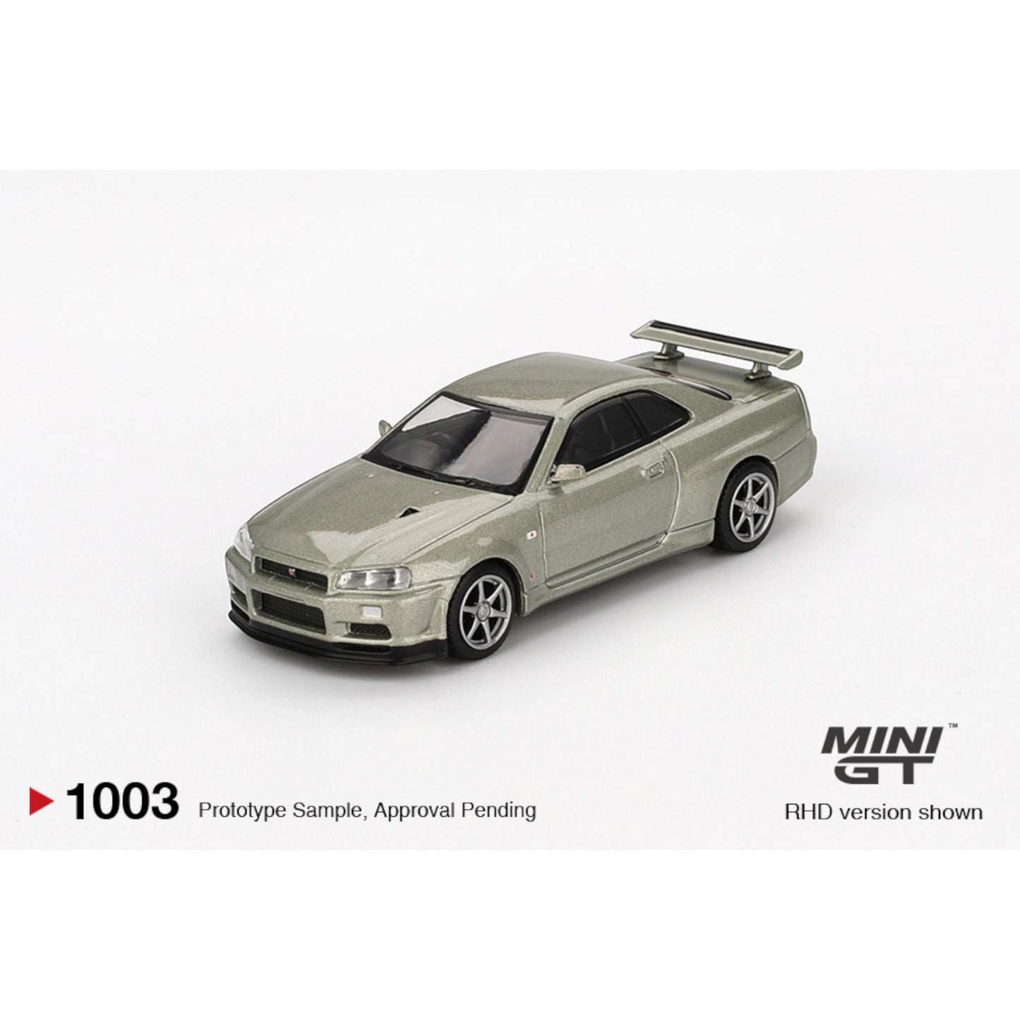 Mini GT - Nissan Skyline GT-R (R34)  V-Spec II Nür Millenium Jade - MGT01003 (RHD)