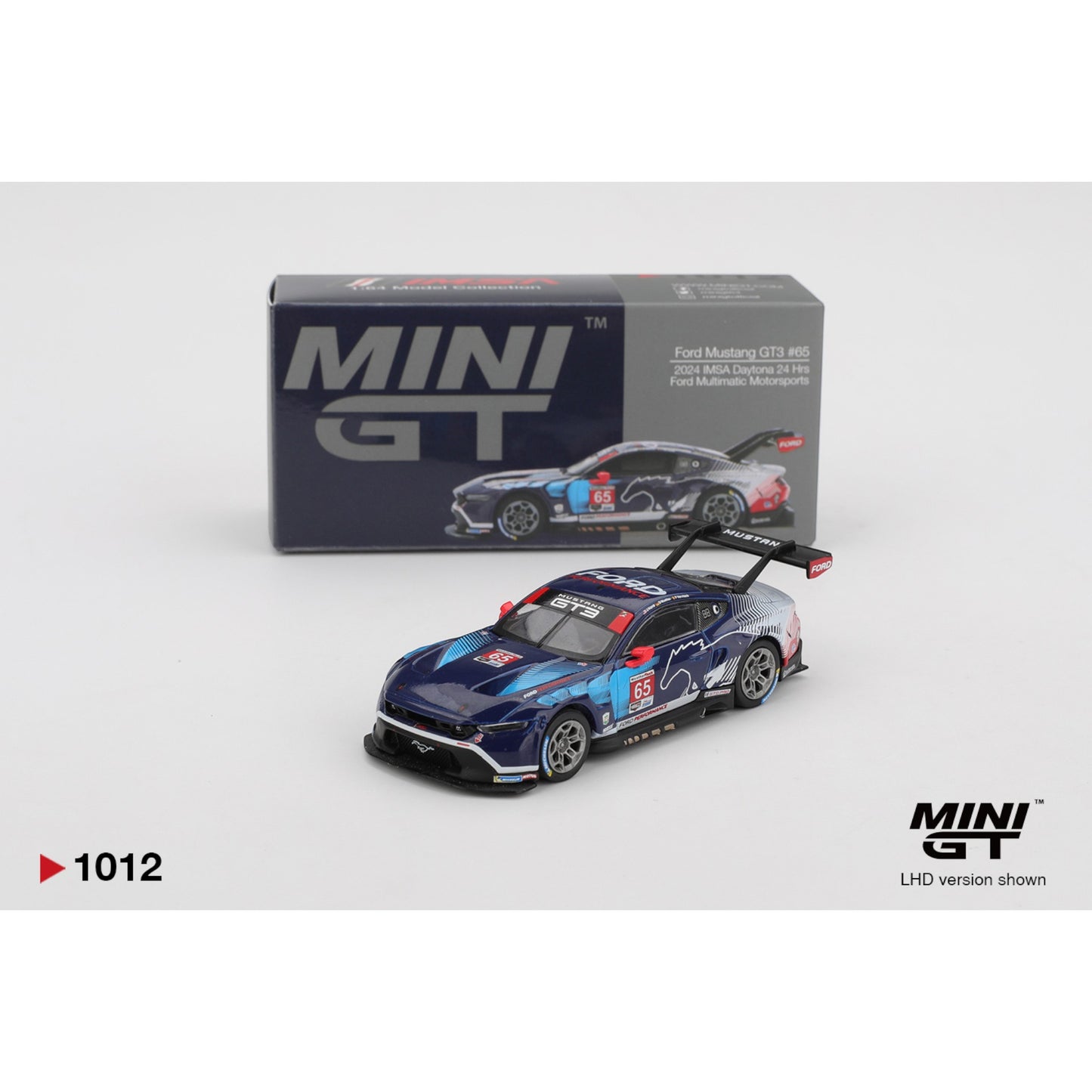 Mini GT - Ford Mustang GT3 #65 Ford Multimatic Motorsports 2024 IMSA Daytona 24 Hrs - MGT01012-BL