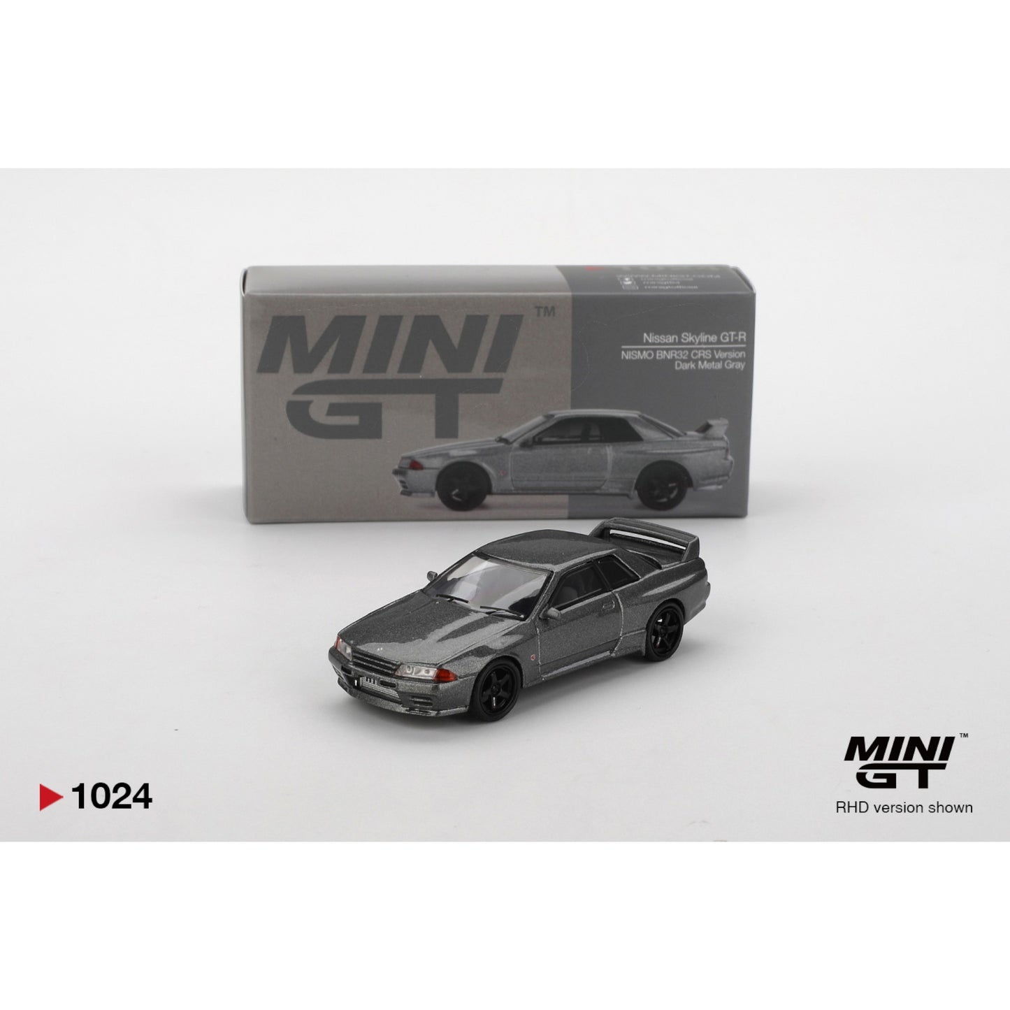 Mini GT - Nissan Skyline GT-R  (NISMO BNR32 CRS Version) Dark Metal Gray - MGT01024 (RHD)