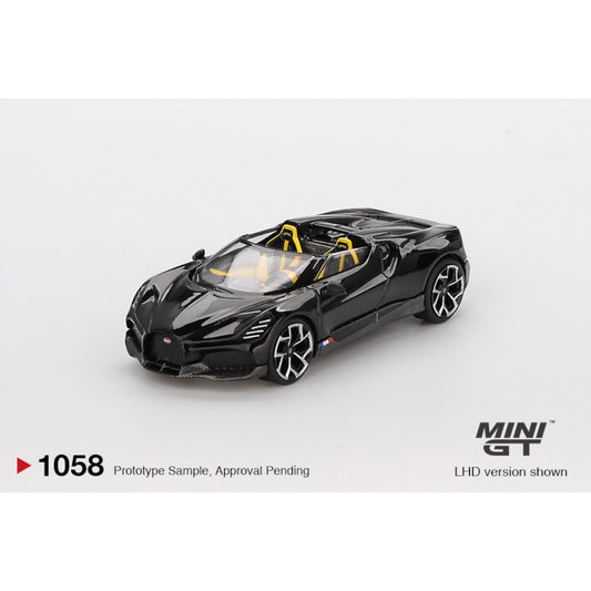 Mini GT - Pre-Order - Bugatti W16 Mistral Black - MGT01058 (LHD)