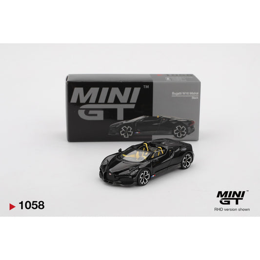Mini GT - Bugatti W16 Mistral Black - MGT01058 (LHD)