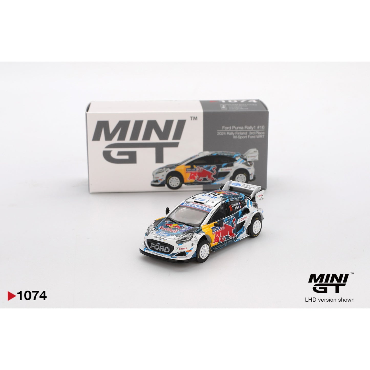 Mini GT - FORD PUMA RALLY 1 #16 M SPORT FORD WRT RALLY FINLAND 3RD  PLACE 2004 - MGT01074 (LHD)