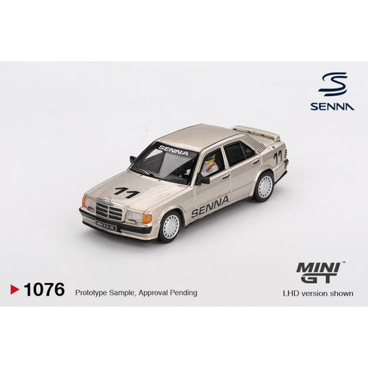 Mini GT - Pre-Order - MERCEDES-BENZ 190E 2.3-16 #11  AYRTON SENNA W/ FIGURE RACE OF  CHAMPIONS 1984 - MGT01076 (LHD)