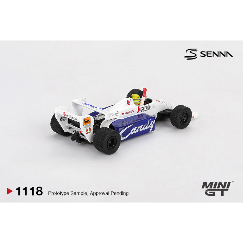 Mini GT - Pre-Order - Toleman TG184 #19 Ayrton Senna 1984 Monaco Grand Prix 2nd Place - MGT01118
