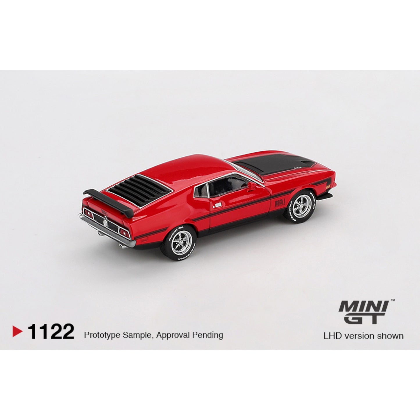Mini GT - Pre-Order - Ford Mustang Mach1 1971 Race Red - MGT01122 (LHD)
