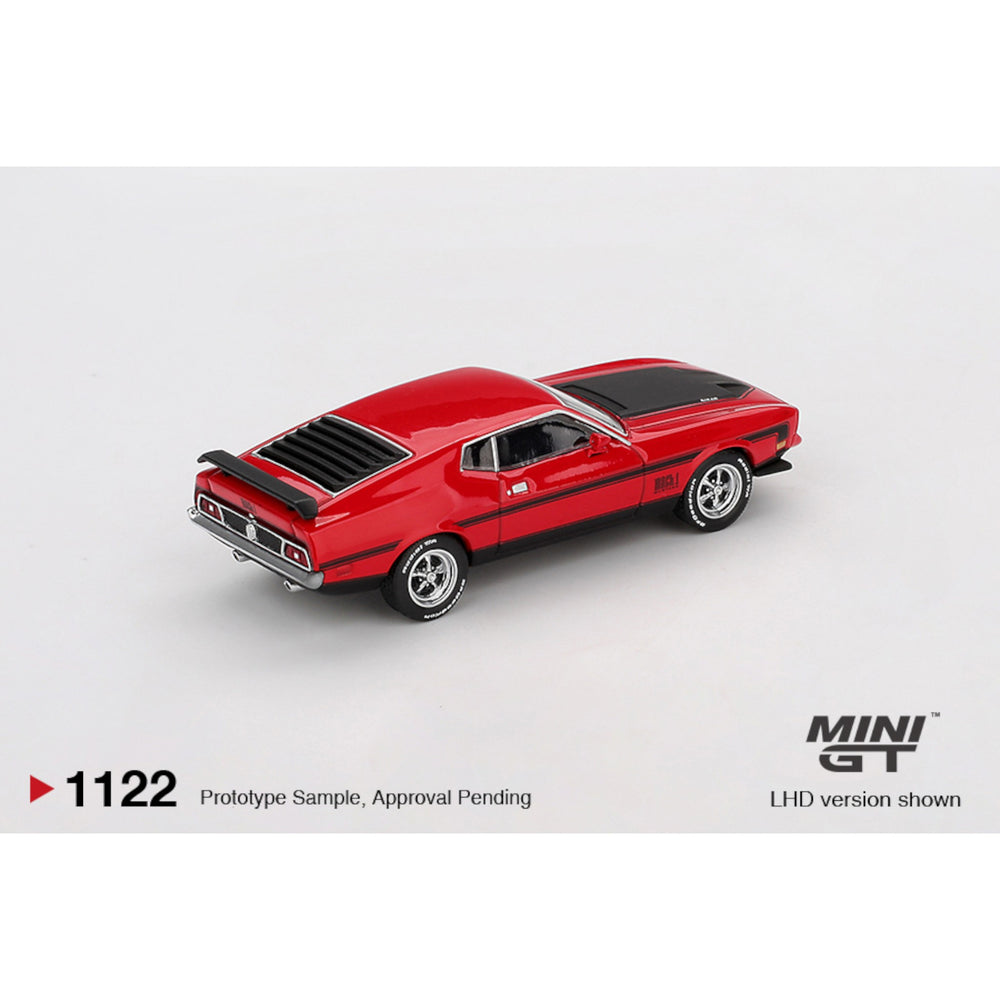 Mini GT - Pre-Order - Ford Mustang Mach1 1971 Race Red - MGT01122 (LHD)