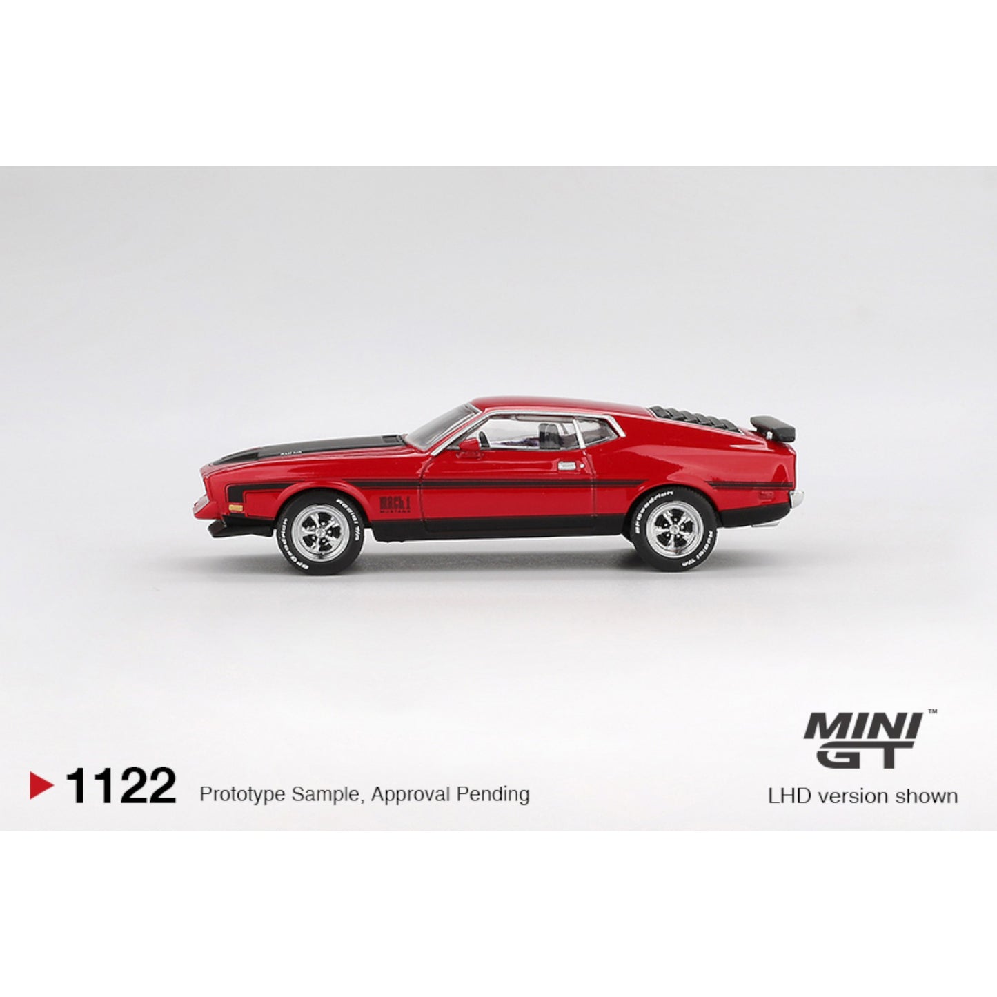Mini GT - Pre-Order - Ford Mustang Mach1 1971 Race Red - MGT01122 (LHD)