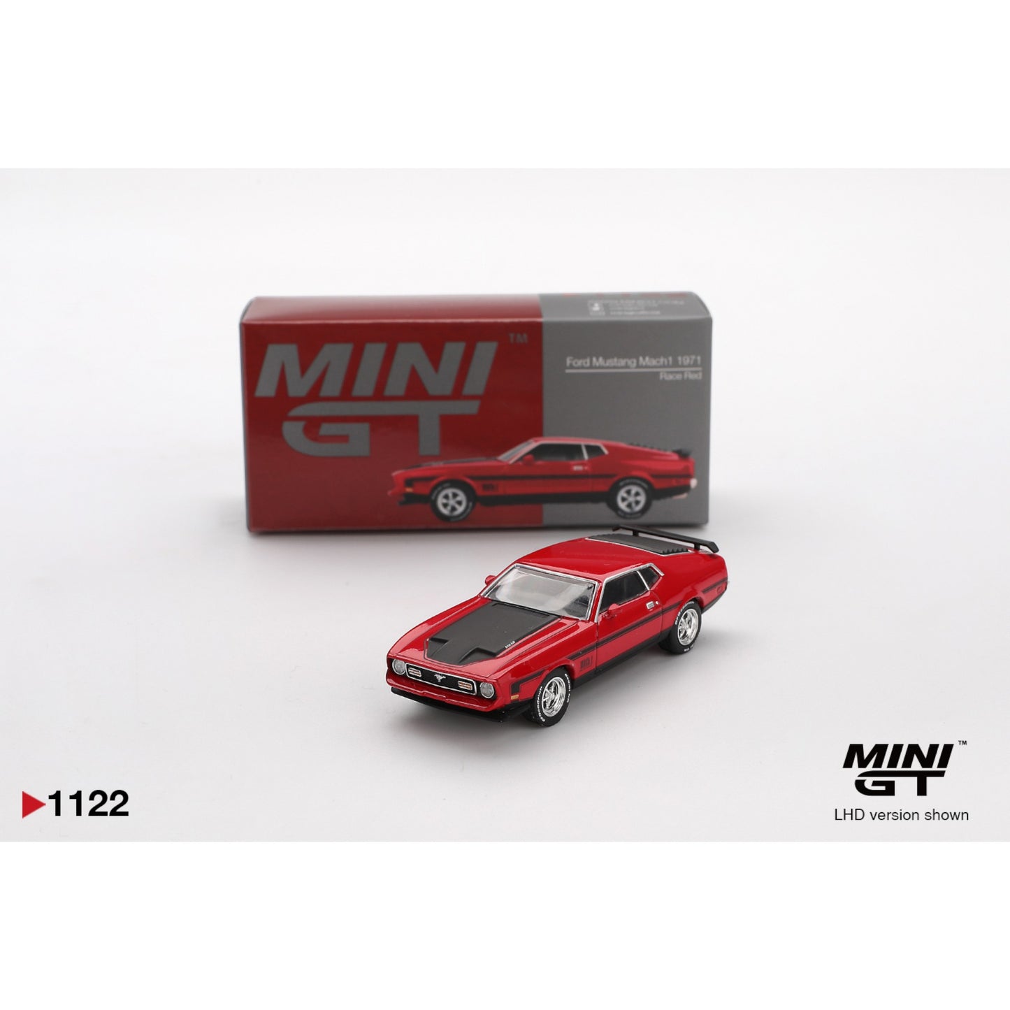 Mini GT - Ford Mustang Mach1 - 1971 Race Red - MGT01122 (LHD)