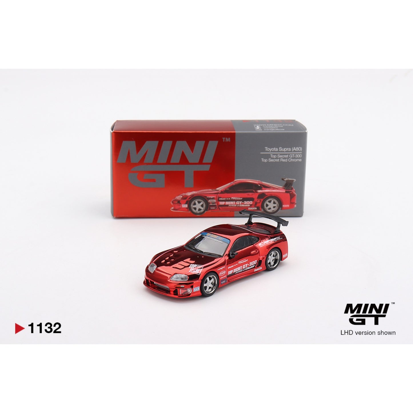 Mini GT - Toyota Supra (A80) Top Secret GT-300 Top Secret Red Chrome - MGT01132-BL (LHD)