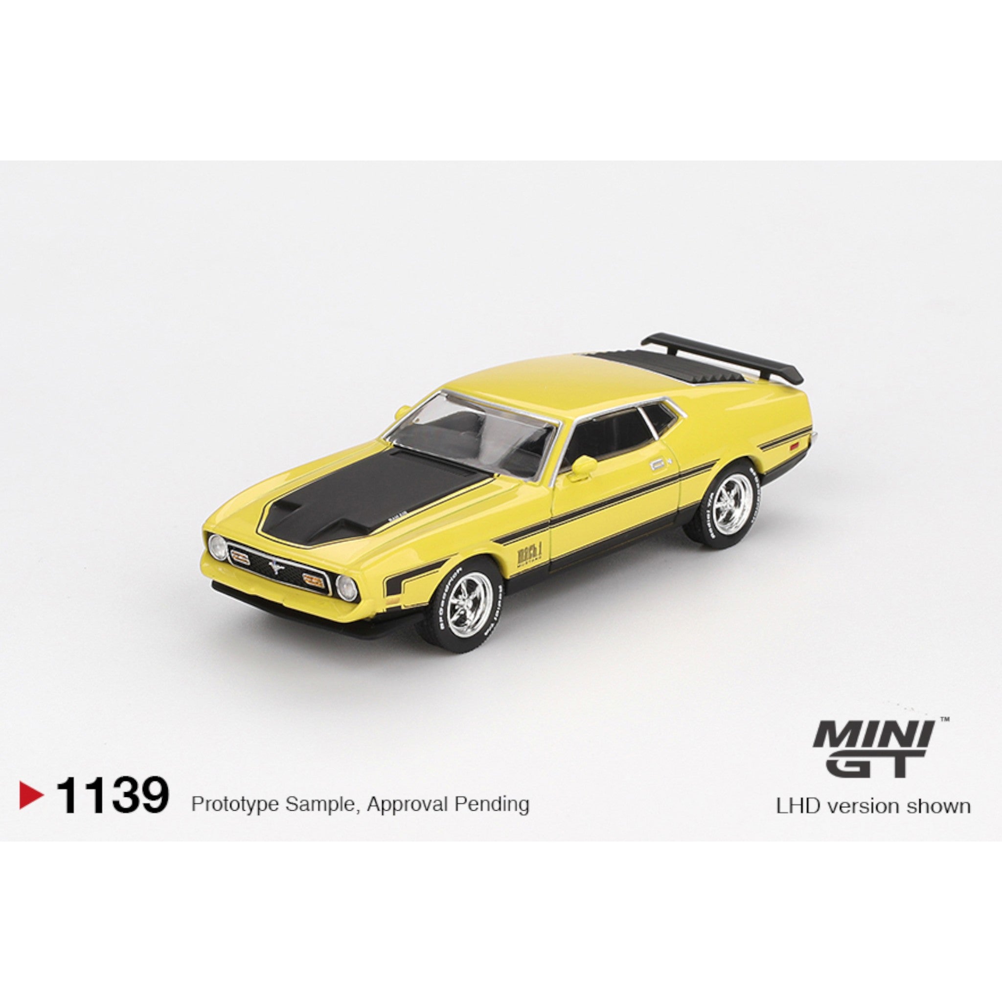 Mini GT - Pre-Order - Ford Mustang Mach1 Grabber Yellow - MGT01139 (LHD)