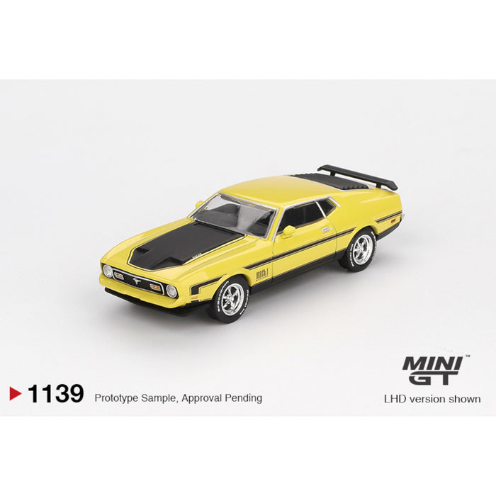 Mini GT - Pre-Order - Ford Mustang Mach1 Grabber Yellow - MGT01139 (LHD)