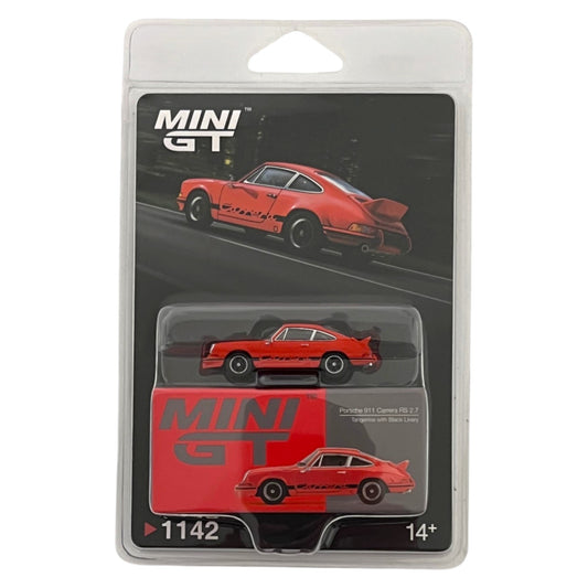 Mini GT - Porsche 911 Carrera RS 2.7 Tangerine with Black Livery - MGT01142-BL Blister