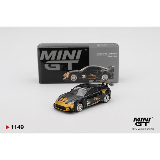 Mini GT - Toyota GR86 LB★Nation Black / Gold - MGT01149 (RHD)