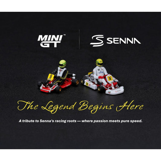 Mini GT - Pre-Order - Ayrton Senna Kart Formula Set - MGT01155 + MGT01156