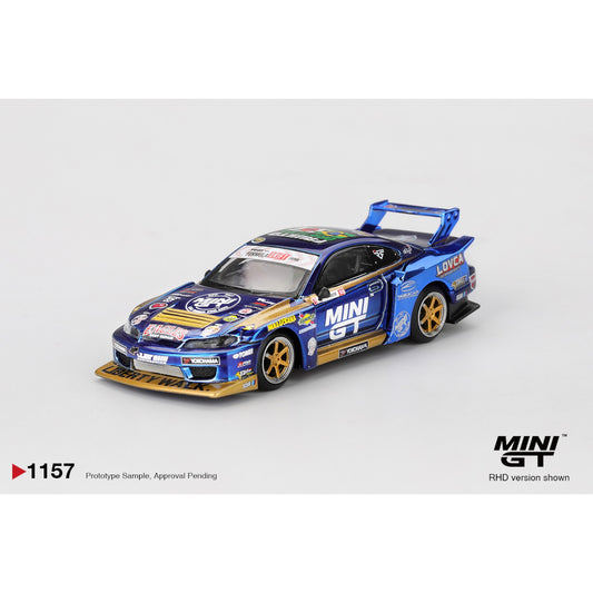 Mini GT - Pre-Order - Nissan LB-Super Silhouette S15 SILVIA  #555 Team MINI GT Liberty Walk 2025 Formula Drift - MGT01157 (RHD)