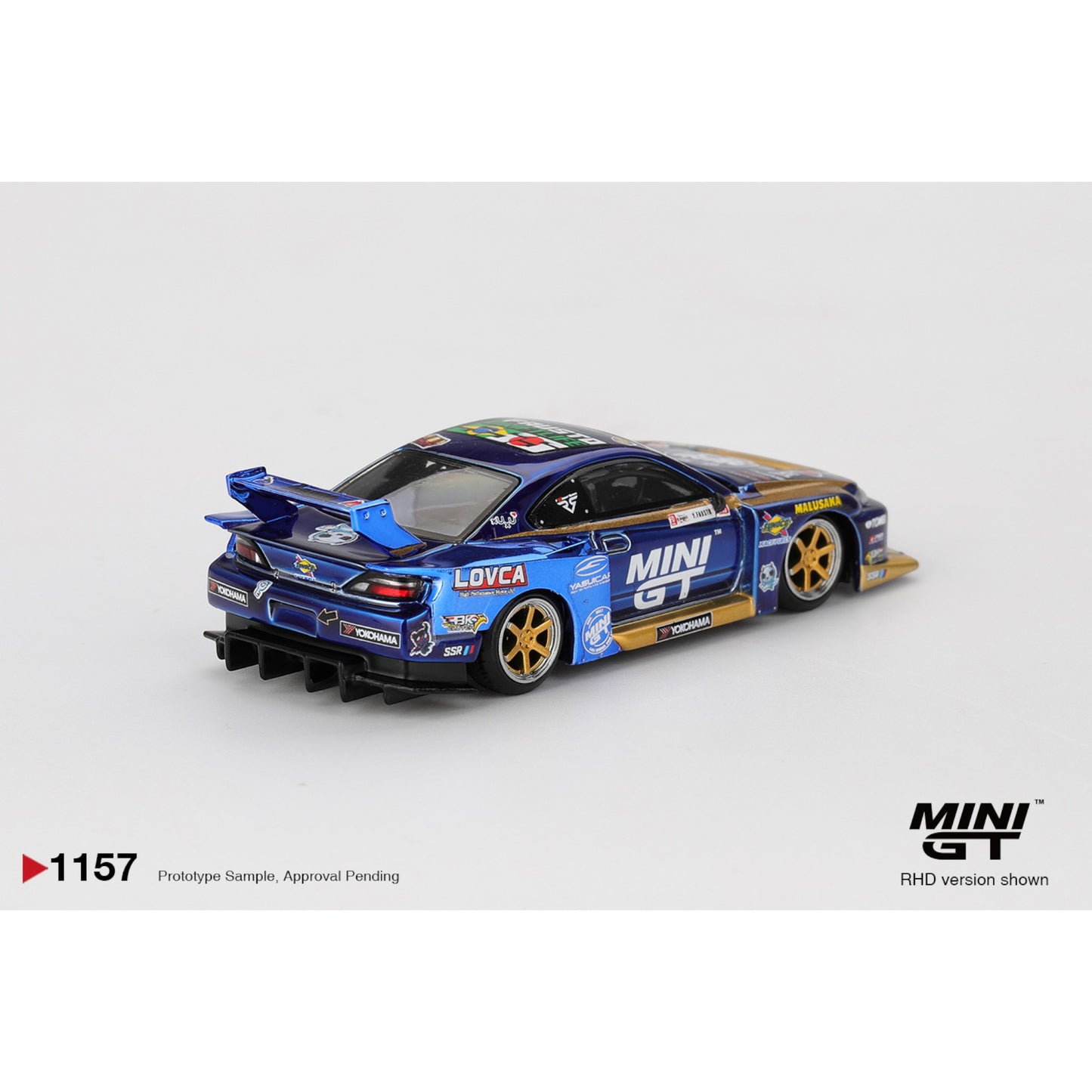 Mini GT - Pre-Order - Nissan LB-Super Silhouette S15 SILVIA  #555 Team MINI GT Liberty Walk 2025 Formula Drift - MGT01157 (RHD)
