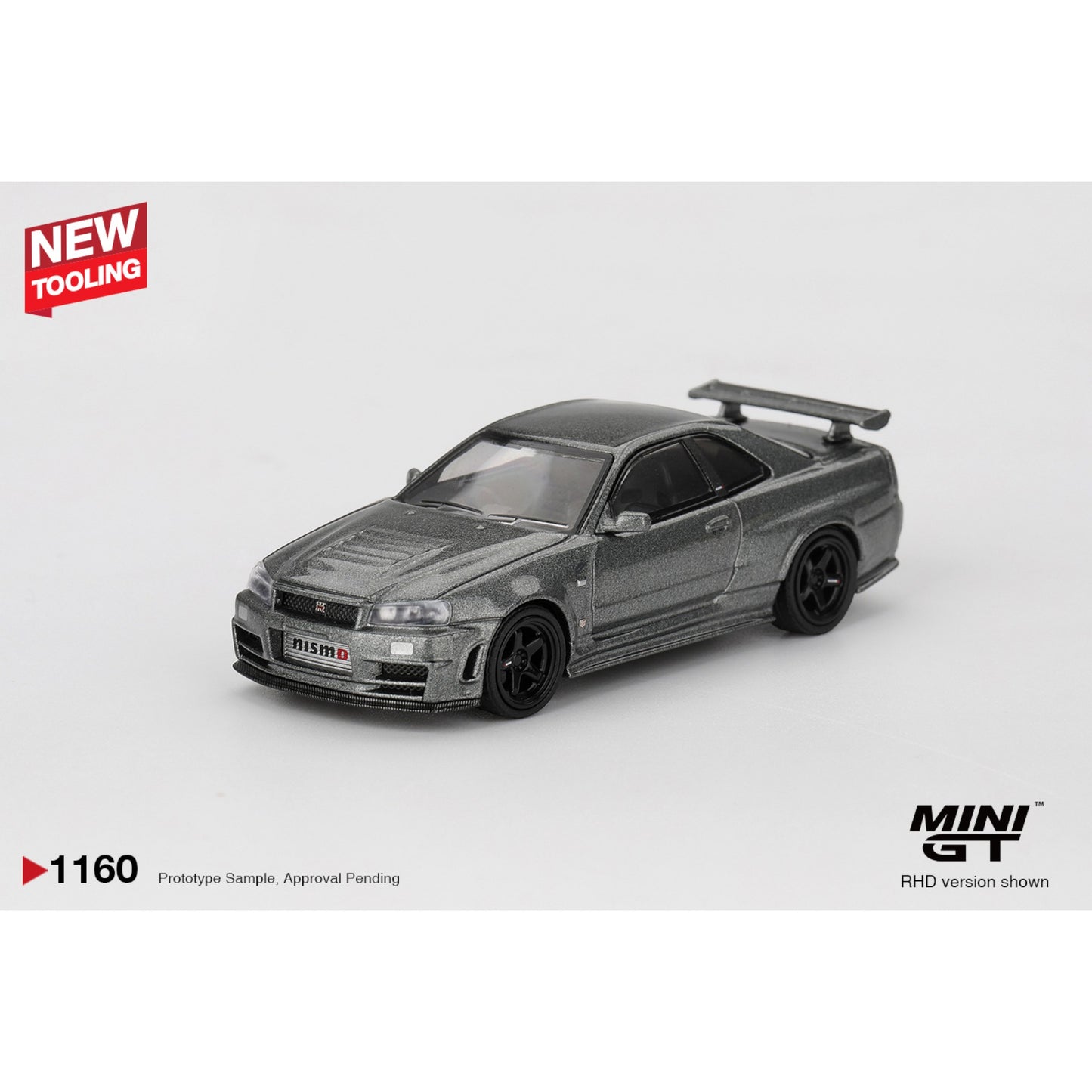 Mini GT - Pre-Order - Nissan Skyline GT-R Dark Metal Gray (NISMO BNR34 CRS Version) - MGT01160 (RHD)