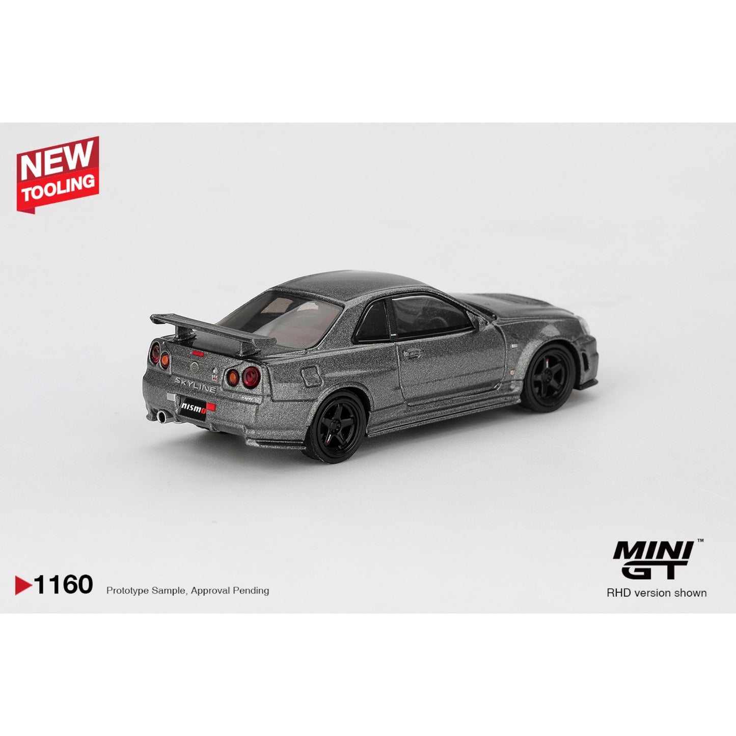 Mini GT - Pre-Order - Nissan Skyline GT-R Dark Metal Gray (NISMO BNR34 CRS Version) - MGT01160 (RHD)