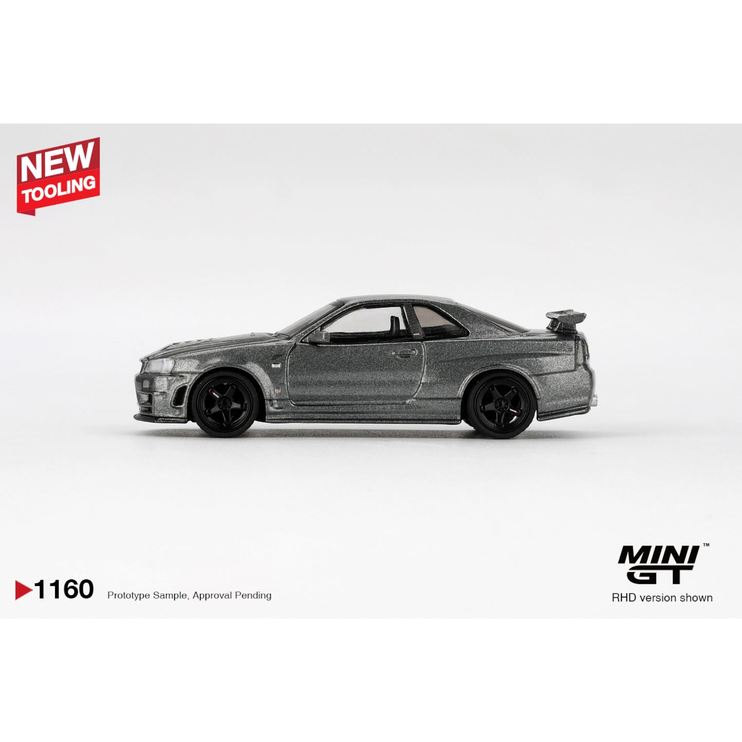 Mini GT - Pre-Order - Nissan Skyline GT-R Dark Metal Gray (NISMO BNR34 CRS Version) - MGT01160 (RHD)