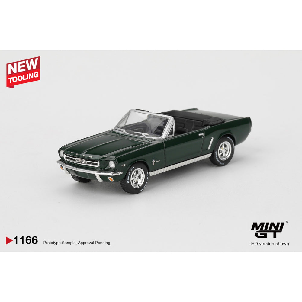 Mini GT - Pre-Order - Ford Mustang Convertible 1964 Highland Green - MGT01166 (LHD)