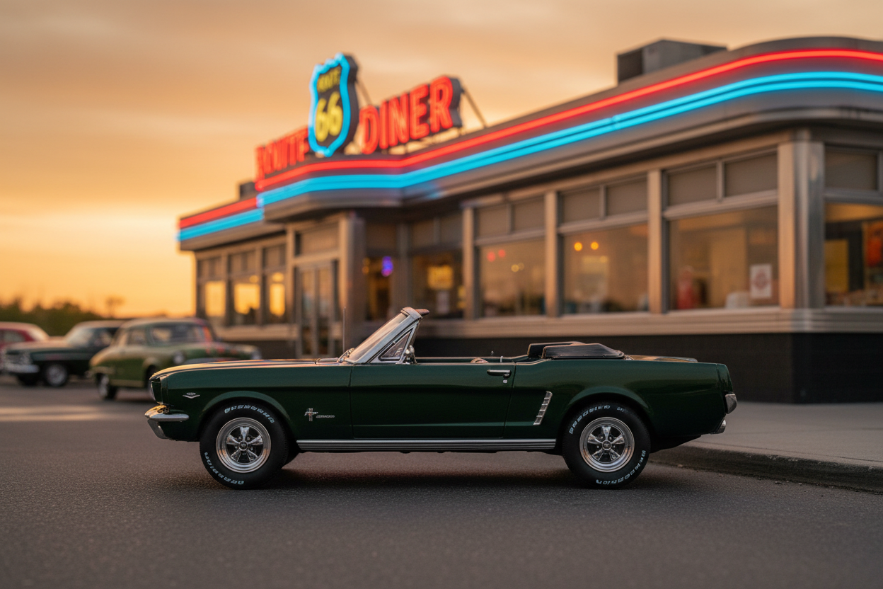 Mini GT - Ford Mustang Convertible 1964 Highland Green - MGT01166 (LHD)