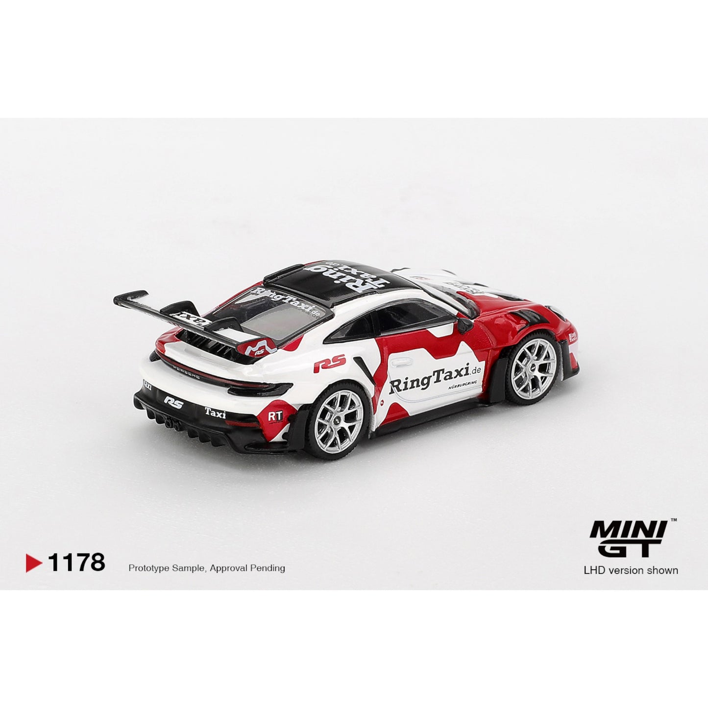 Mini GT - Pre-Order - Porsche 911(992) GT3 RS Weissach RingTaxi.com - MGT01178 (LHD)