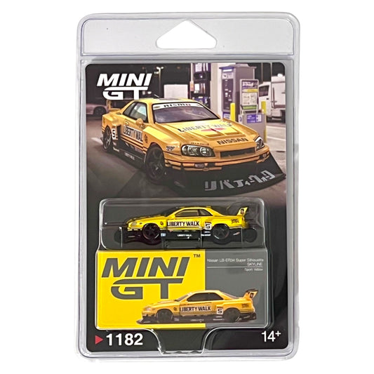 Mini GT - Nissan LB-ER34 Super Silhouette  SKYLINE Sport Yellow - MGT01182-BL Blister