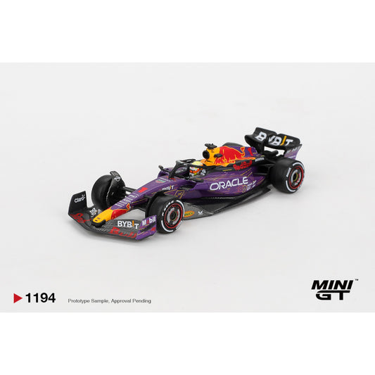 Mini GT - Pre-Order - Oracle Red Bull Racing RB19 #1 Max Verstappen 2023 F1 2023 Las Vegas GP Winner - MGT01194