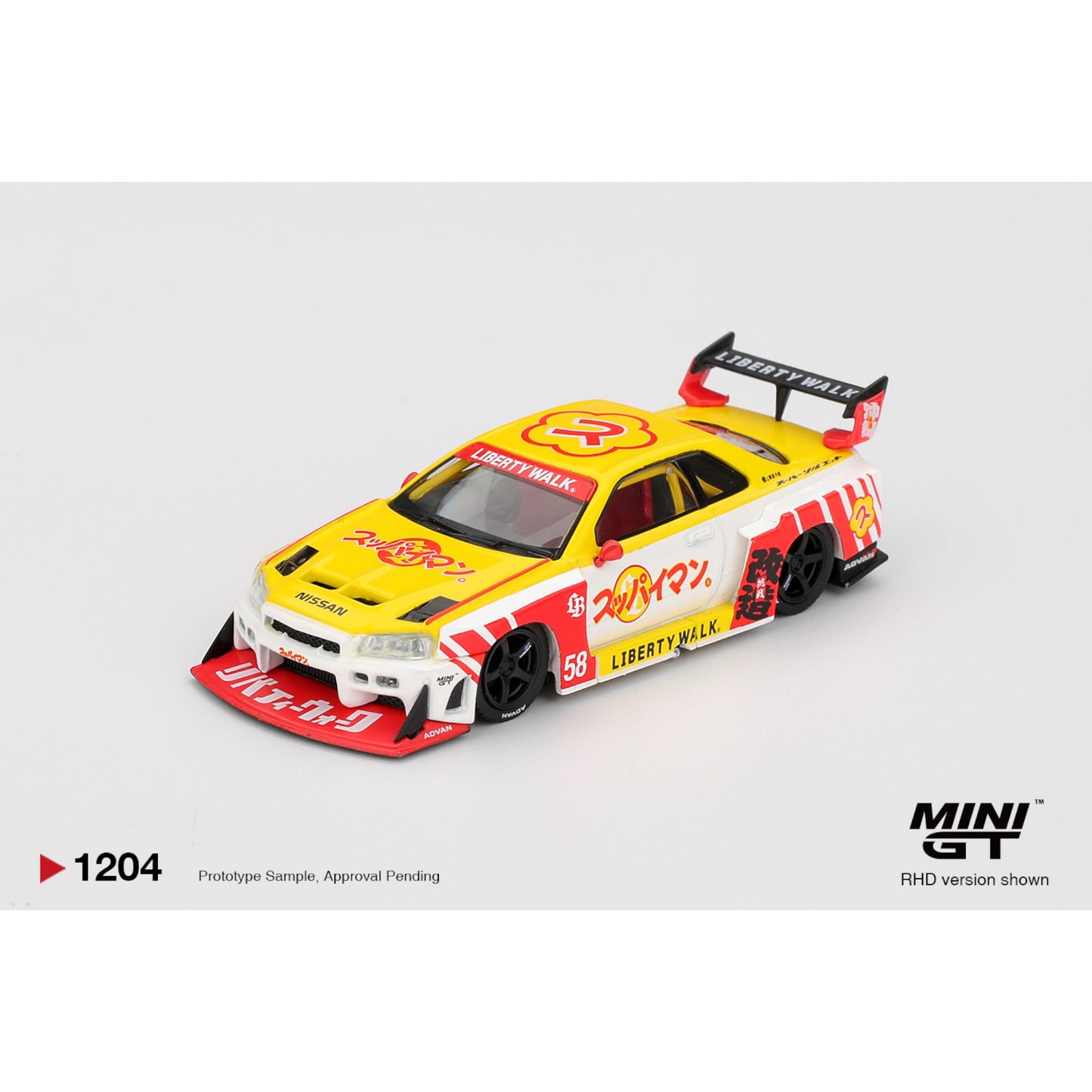 Mini GT - Pre-Order - Nissan LB-ER34 Super Silhouette SKYLINE Suppaiman Okinawa - MGT01204 (RHD)