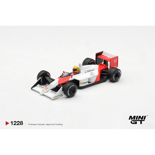 Mini GT - Pre-Order - McLaren MP4/4 #12 Ayrton Senna 1988 Canadian Grand Prix Winner - MGT01228 (LHD)