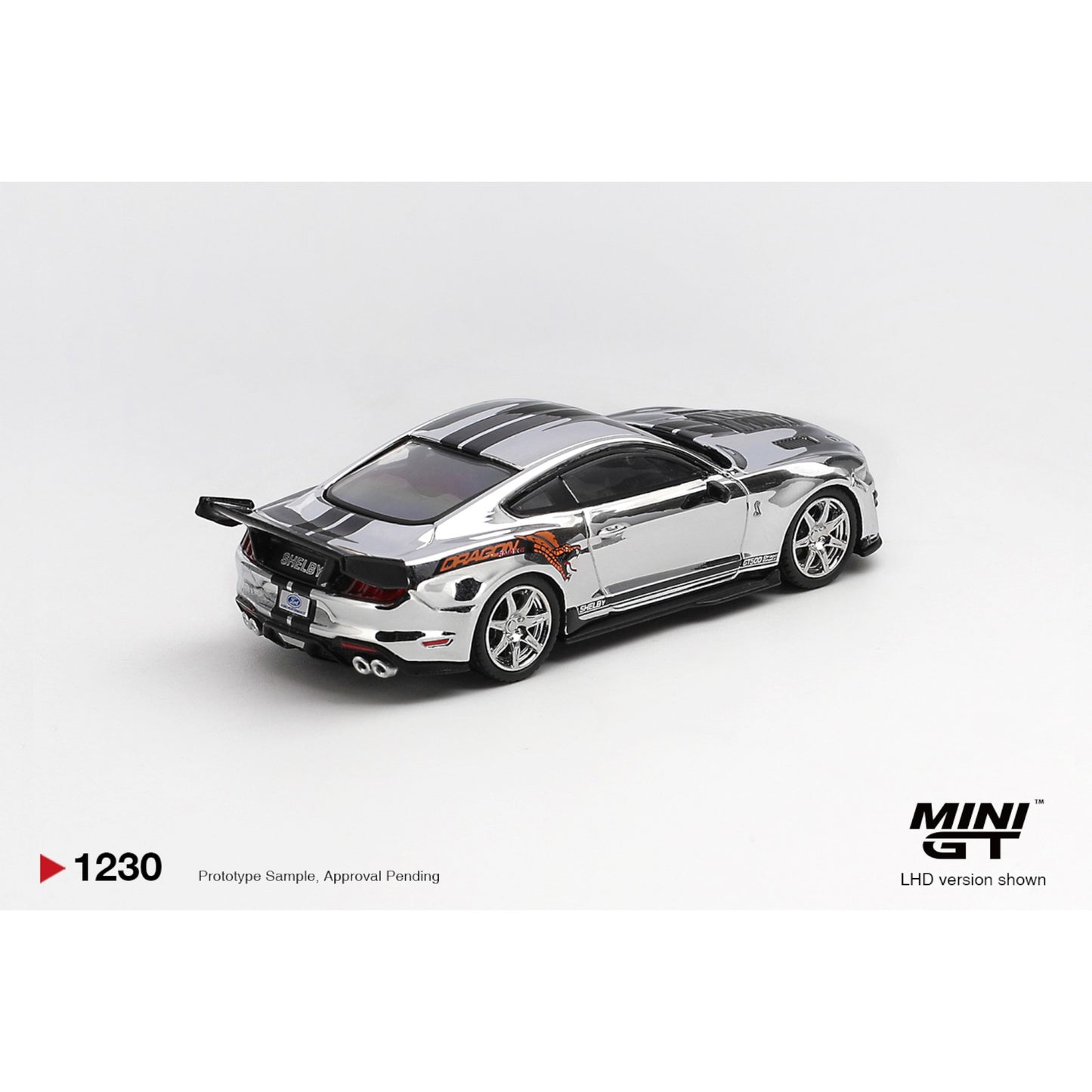 Mini GT - Pre-Order - Shelby GT500 Dragon Snake Concept Chrome Silver  - MGT01230 (LHD)