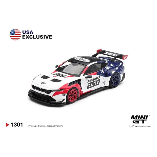 Mini GT - Pre-Order - Ford Mustang GTD  America 250  USA Exclusive - MGT01301 -BL Blister