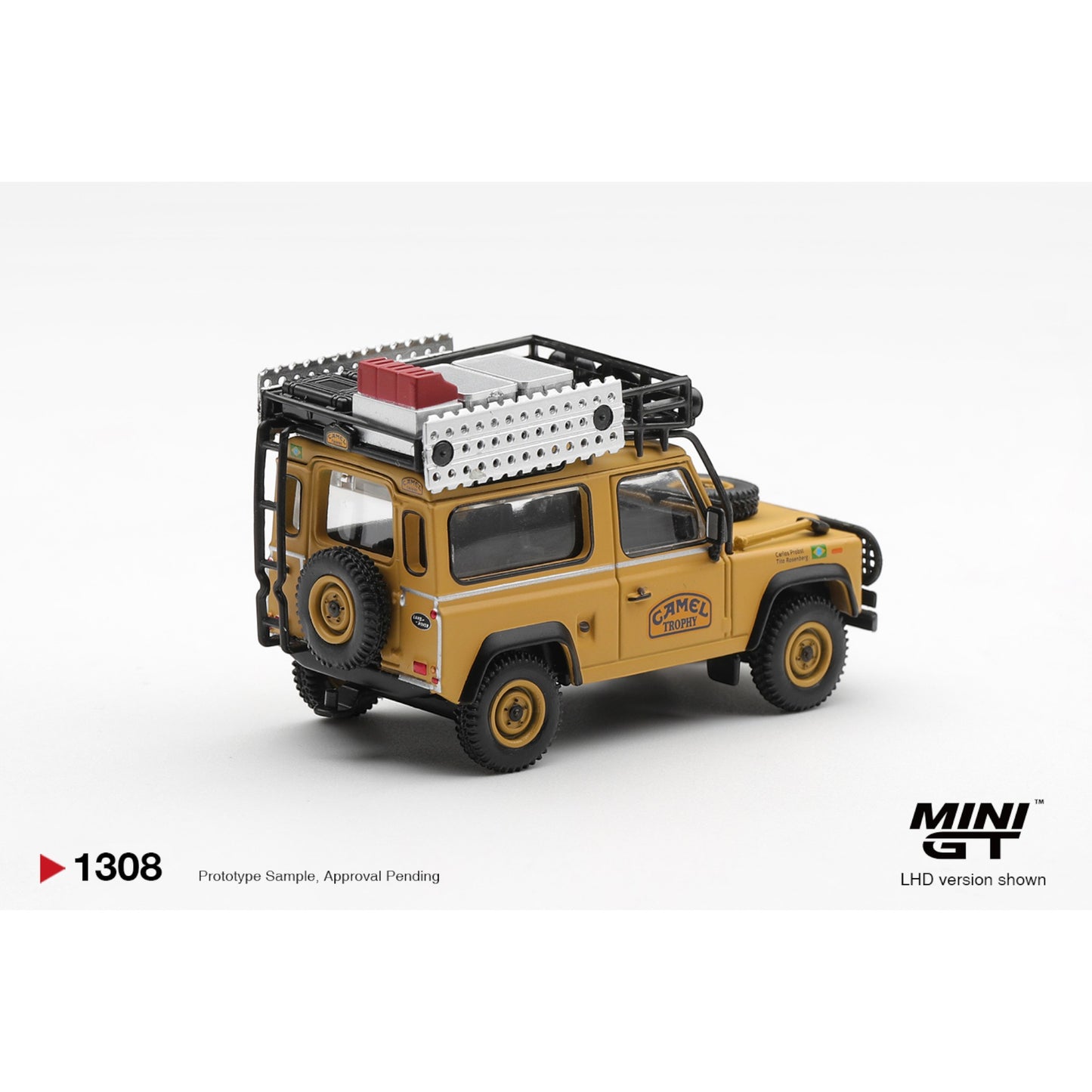 Mini GT - Pre-Order - Land Rover Defender 90 1985 Camel Trophy Borneo Team Brazil - MGT01308 (LHD)