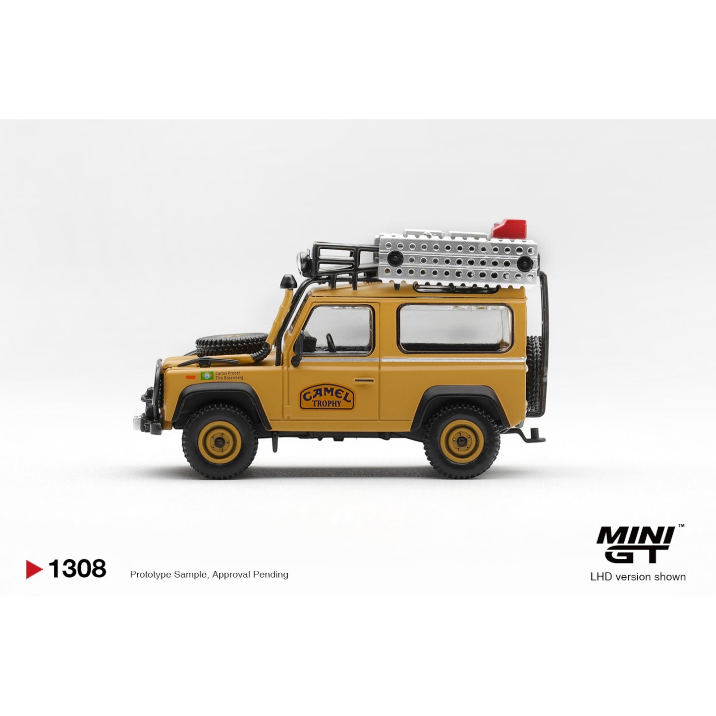 Mini GT - Pre-Order - Land Rover Defender 90 1985 Camel Trophy Borneo Team Brazil - MGT01308 (LHD)