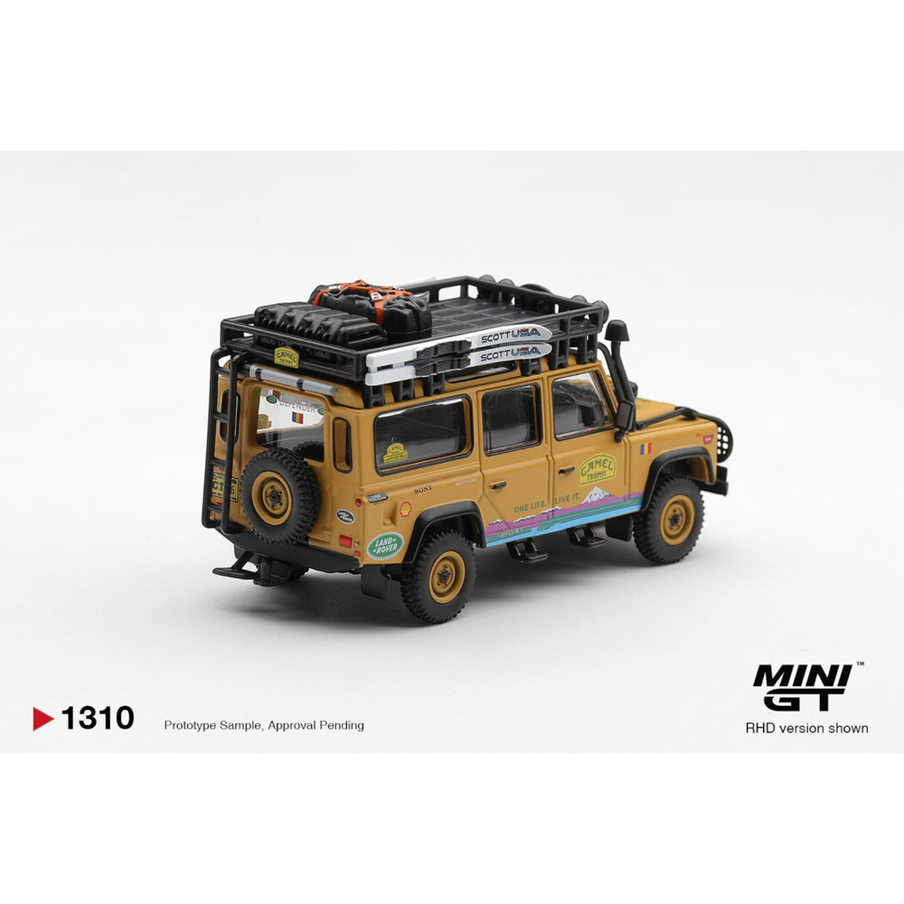 Mini GT - Pre-Order - Land Rover Defender 110 1998 Camel Trophy Tierra del Fuego CT.36 Romania - MGT01310 (RHD)