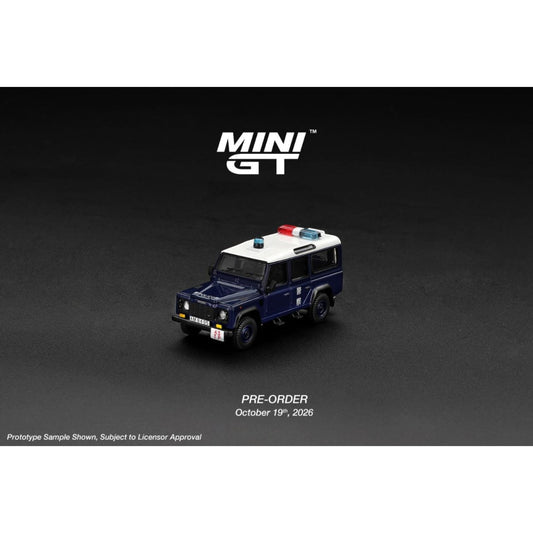 Mini GT - Pre-Order - Land Rover Defender 110 Royal HK Police Tai Po District HK - MGT01313-BL Blister