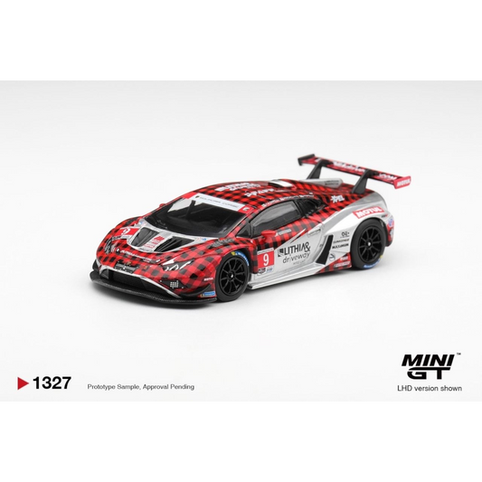 Mini GT - Pre-Order - Lamborghini Huracan GT3 EVO2 #9 Pfaff Motorsports 2025 IMSA WeatherTech GTD Pro - MGT01327-BL Blister