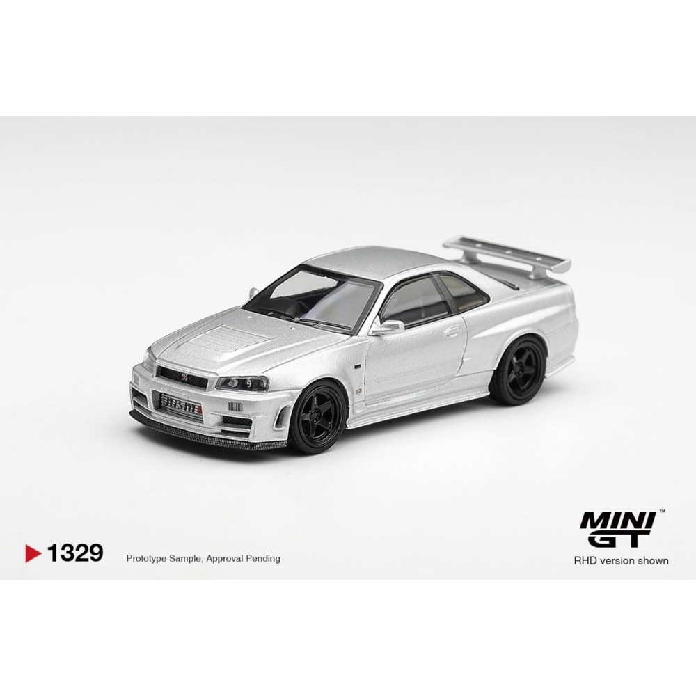 Mini GT - Pre-Order - Nissan NISMO R34GT-R Z-tune Z-Tune Silver - MGT01329 (LHD)