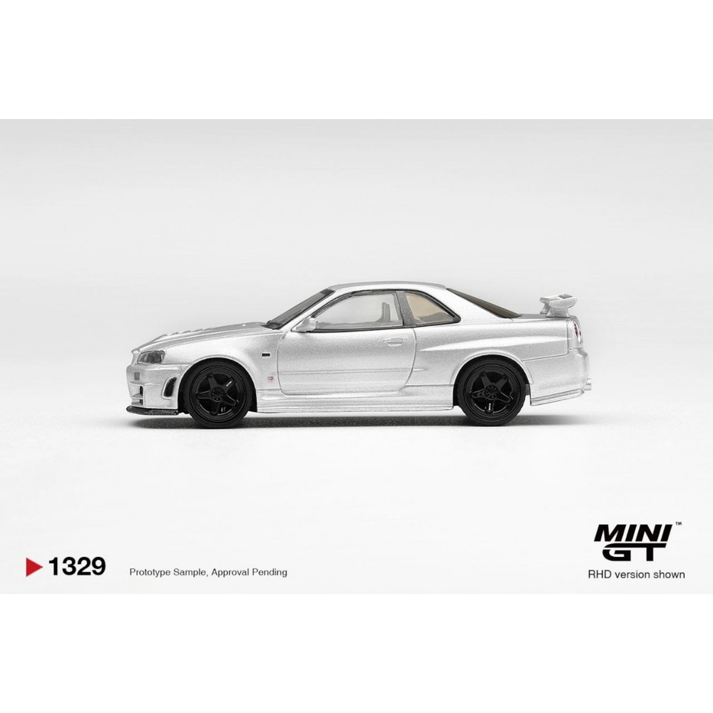 Mini GT - Pre-Order - Nissan NISMO R34GT-R Z-tune Z-Tune Silver - MGT01329 (LHD)