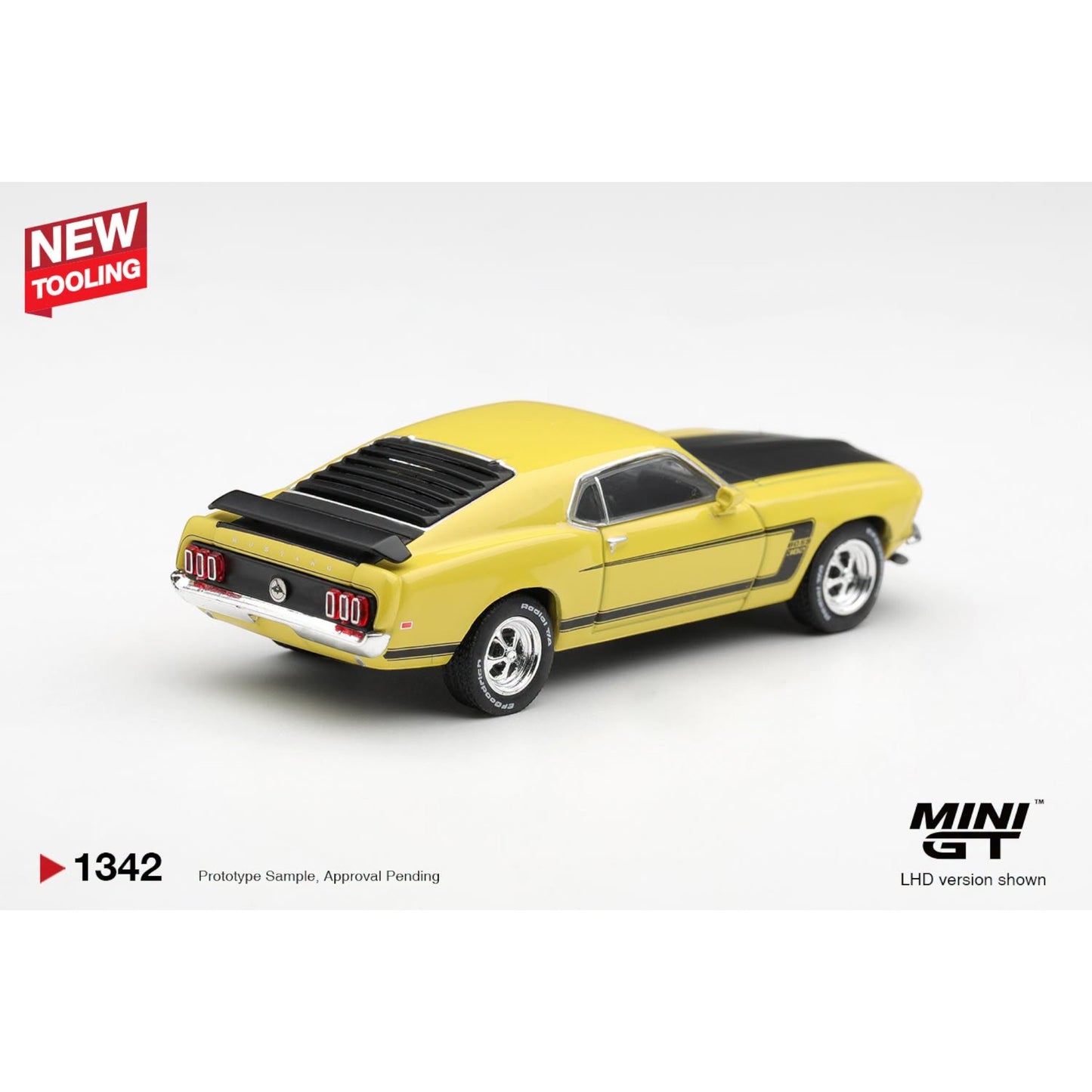 Mini GT - Pre-Order - Ford Mustang Boss 302 1969 Bright Yellow - MGT01342 (LHD)