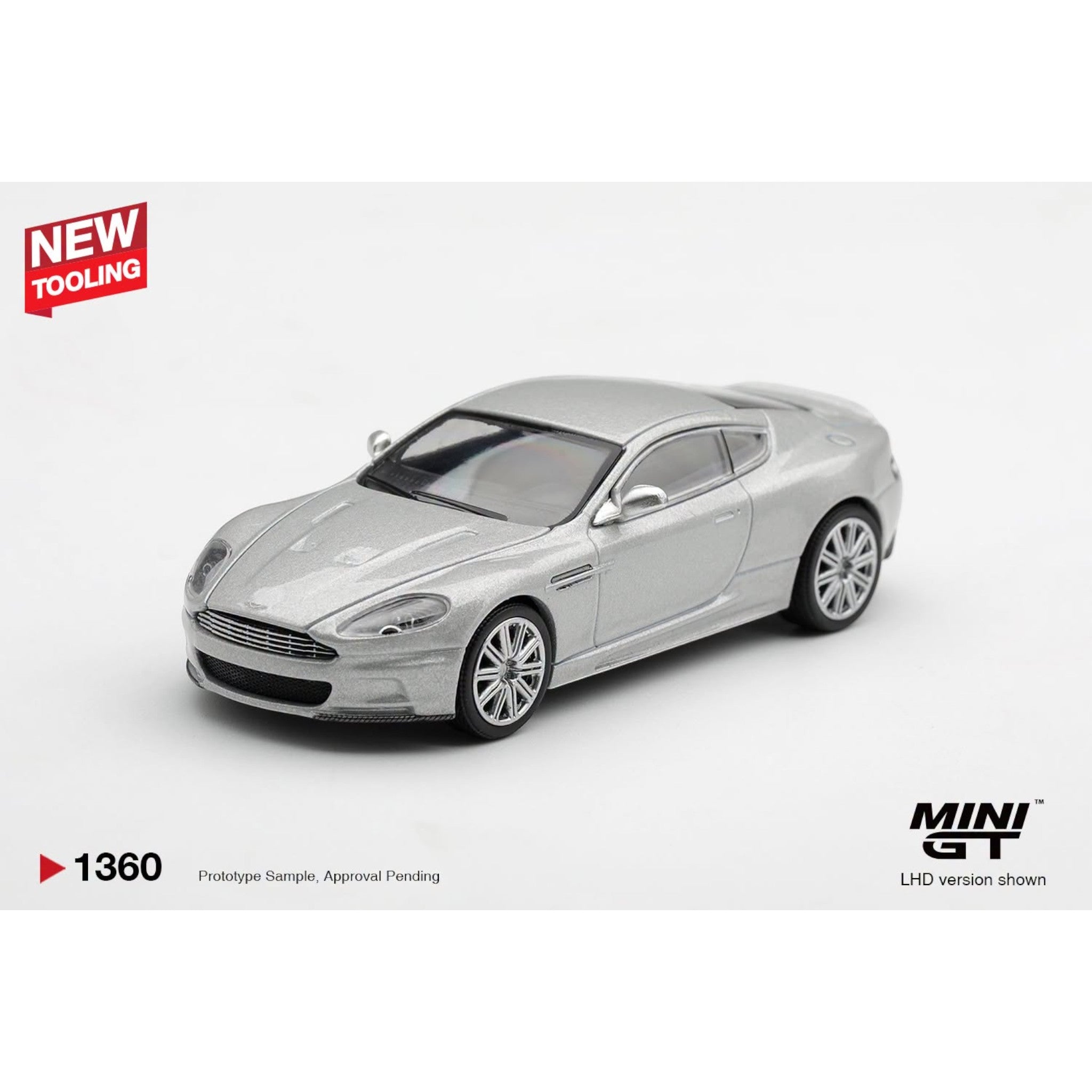 Mini GT - Pre-Order - Aston Martin DBS 2008 Lightning Silver - MGT01360 (LHD)