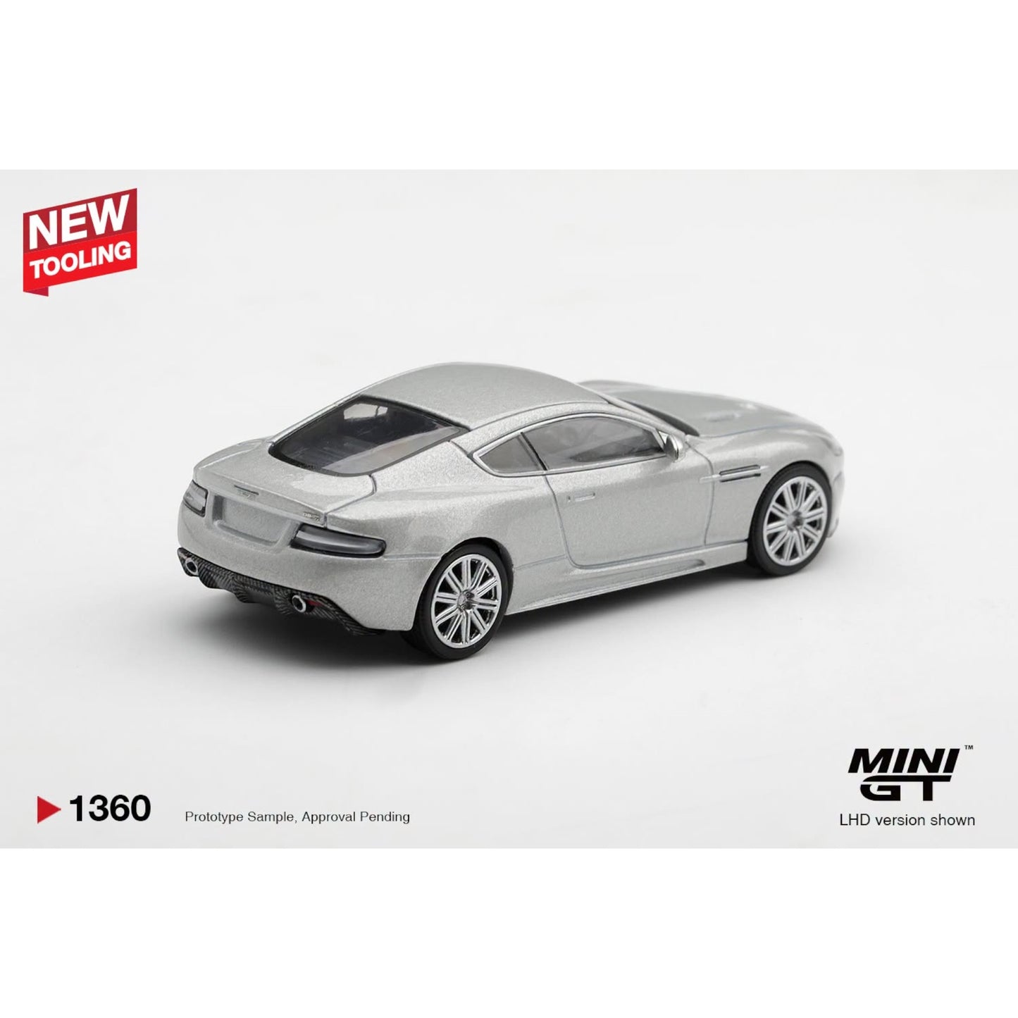 Mini GT - Pre-Order - Aston Martin DBS 2008 Lightning Silver - MGT01360 (LHD)
