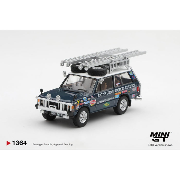 Mini GT - Pre-Order - Range Rover 1971 British Trans-Americas Expedition (VXC-765K) - MGT01364 (LHD)