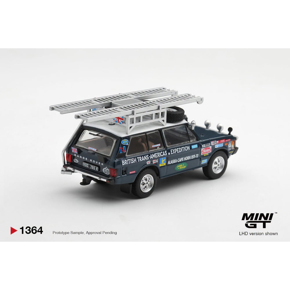 Mini GT - Pre-Order - Range Rover 1971 British Trans-Americas Expedition (VXC-765K) - MGT01364 (LHD)