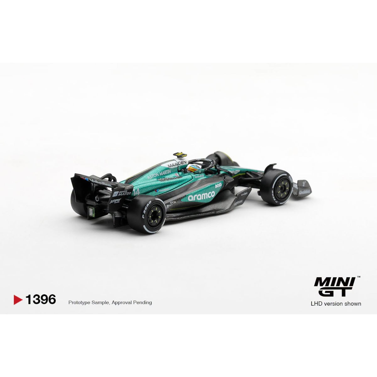 Mini GT - Pre-Order - Aston Martin AMR24 #14 Fernando Alonso 2024 F1 2024 Las Vegas GP - MGT01396 (LHD)
