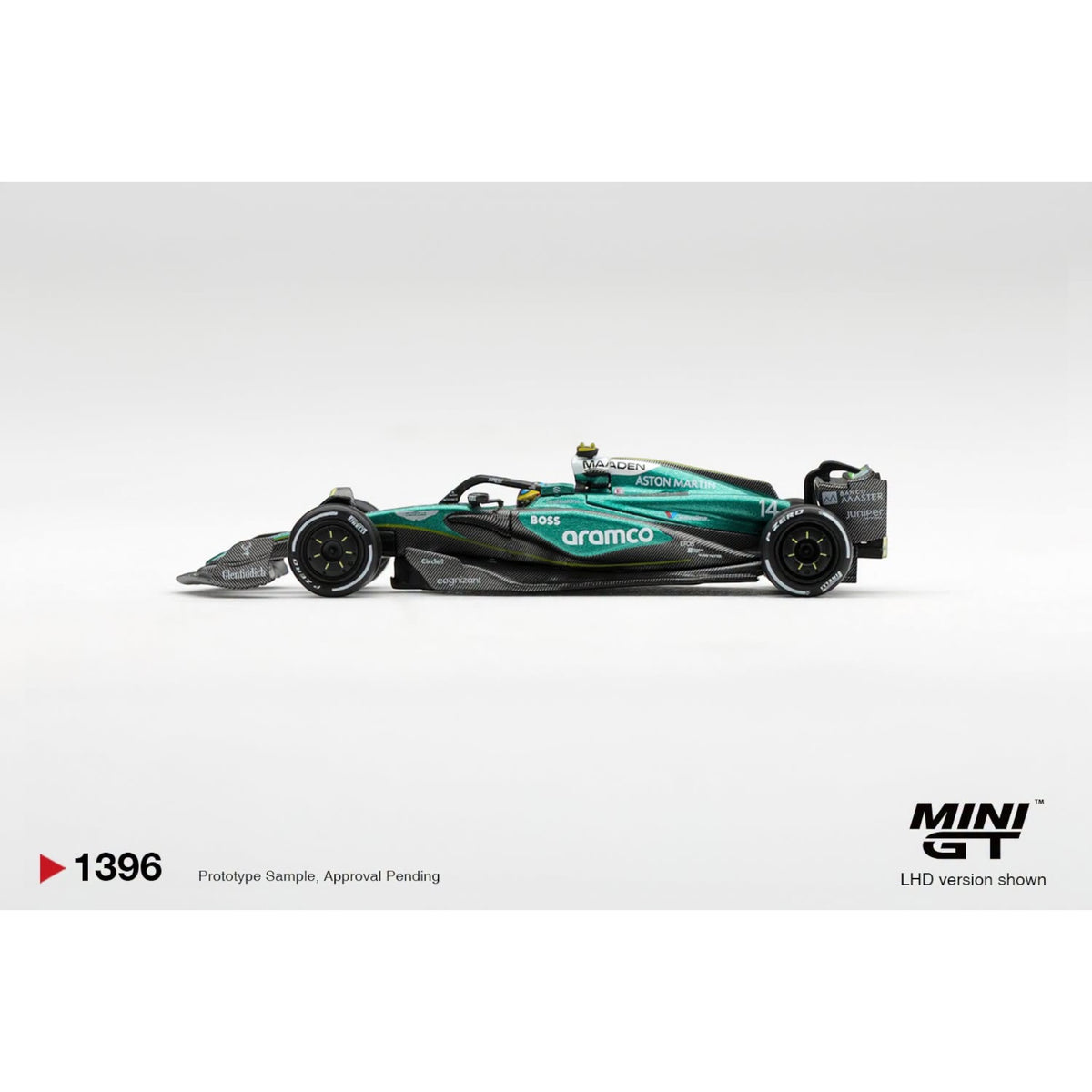 Mini GT - Pre-Order - Aston Martin AMR24 #14 Fernando Alonso 2024 F1 2024 Las Vegas GP - MGT01396 (LHD)
